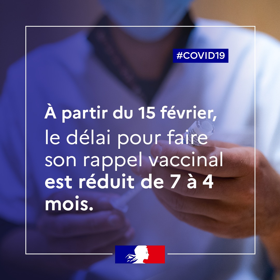 15 février : changement de delai pour faire son rappel vaccinal